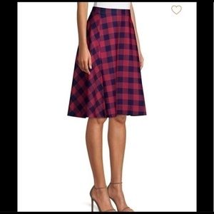 Draper James Red and Blue Plaid A-Line Skirt